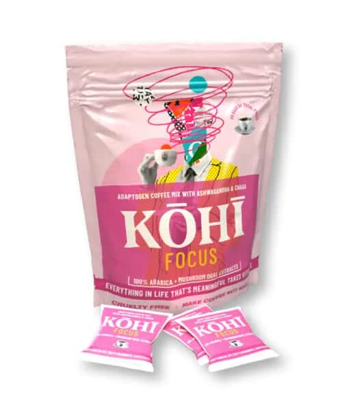 KOHI-FOCUS, káva s ašvagandou a sibírskou čagou, 20 vrecúšok, Superionherbs