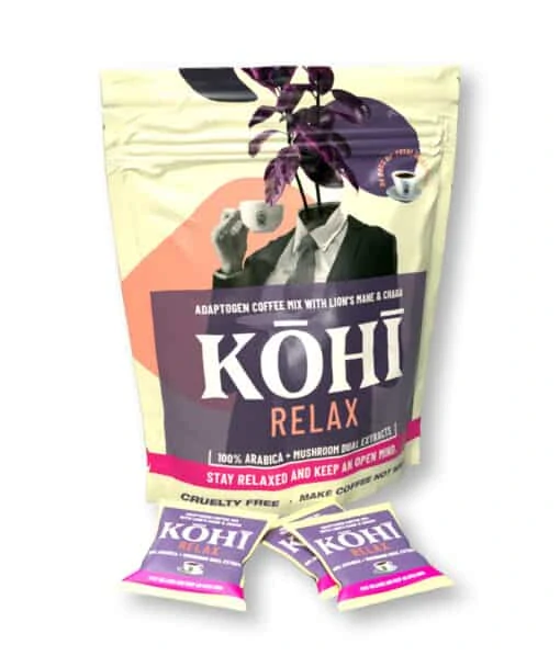 KOHI-RELAX, káva s hericiom, čagou a Rhodiolou, 20 vrecúšok, Superionherbs