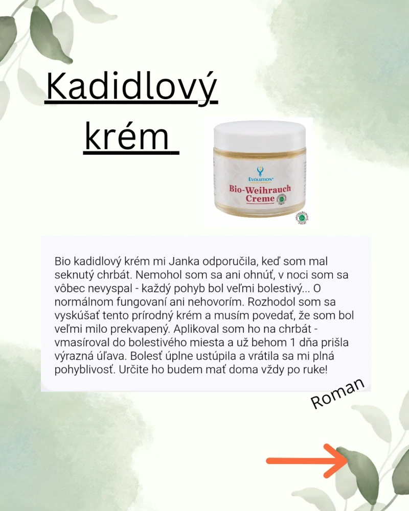 Bio kadidlový krém, 100ml, Evolution