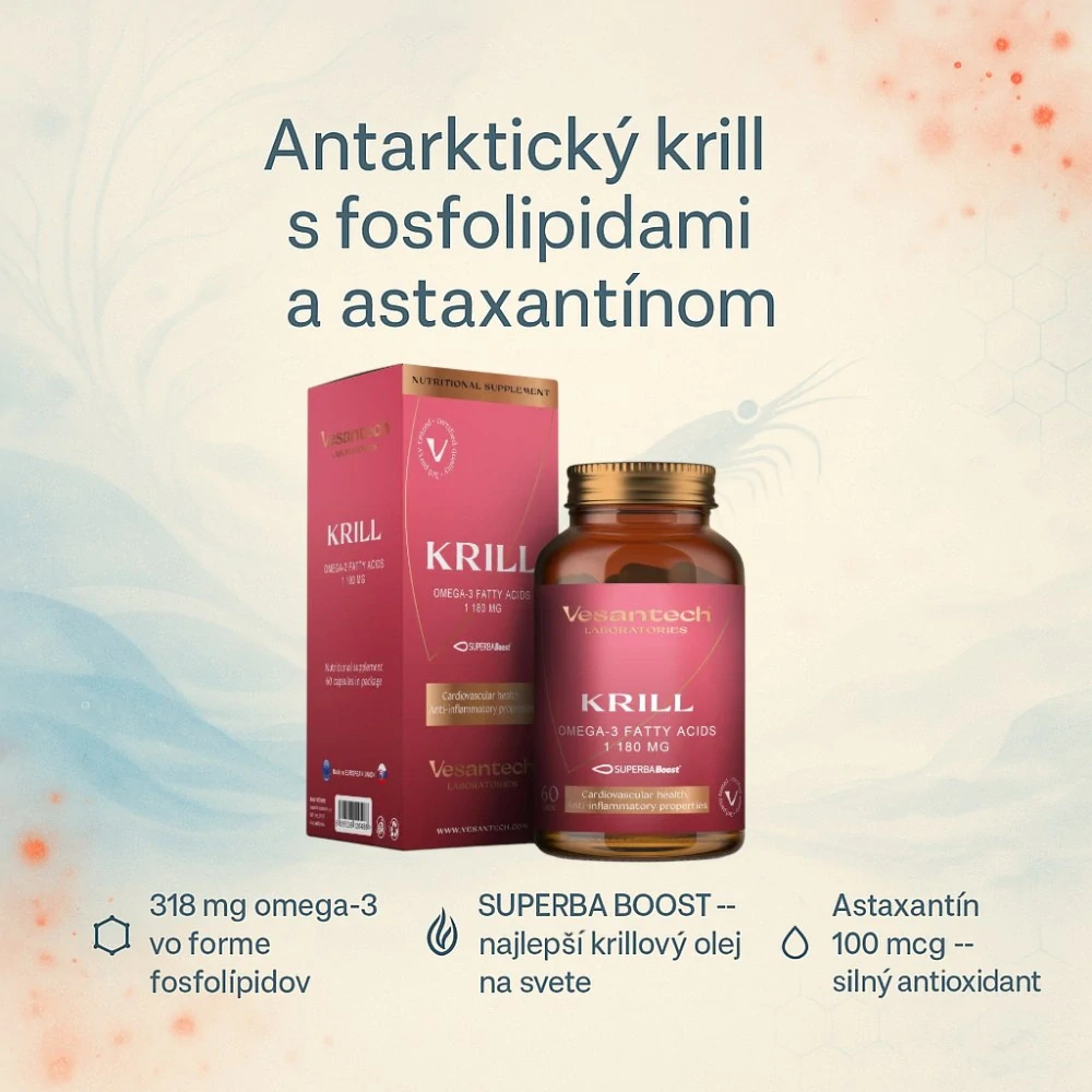 Krill olej 1180mg,60 kapsúl, Vesantech