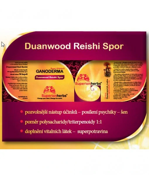 Reishi, super STRONG Ganoderma, Duanwood Red Reishi Spor – 100% spórový prášok