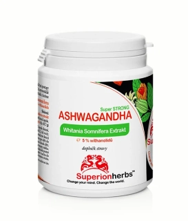 Ashwagandha – extrakt z Ašvagandy s 5 % withanolidov, 90 ks, Superionherbs