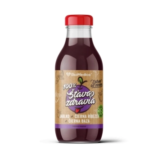 Šťava zdravia - jablko + čierna ríbezľa + čierna baza, 300ml, Ecomedica