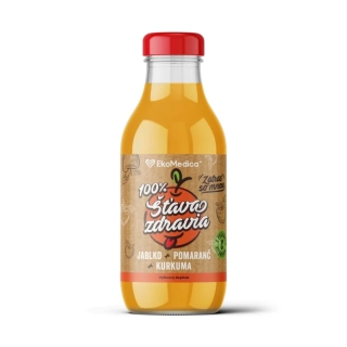 Šťava zdravia - jablko + pomaranč + kurkuma, 300ml, EcoMedica