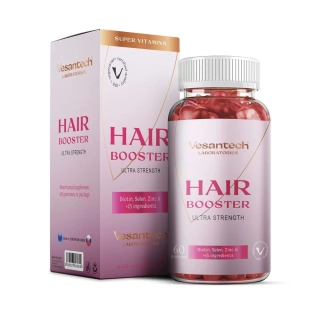 Vesantech HAIR vitamins booster - vitamíny a minerály pre zdravie vlasov, 60 gumových cukríkov, Vesantech